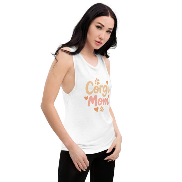 Corgi mom Ladies’ Muscle Tank - Image 3